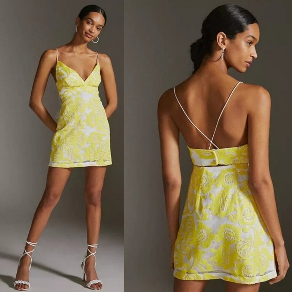 Maeve strappy lace mini dress